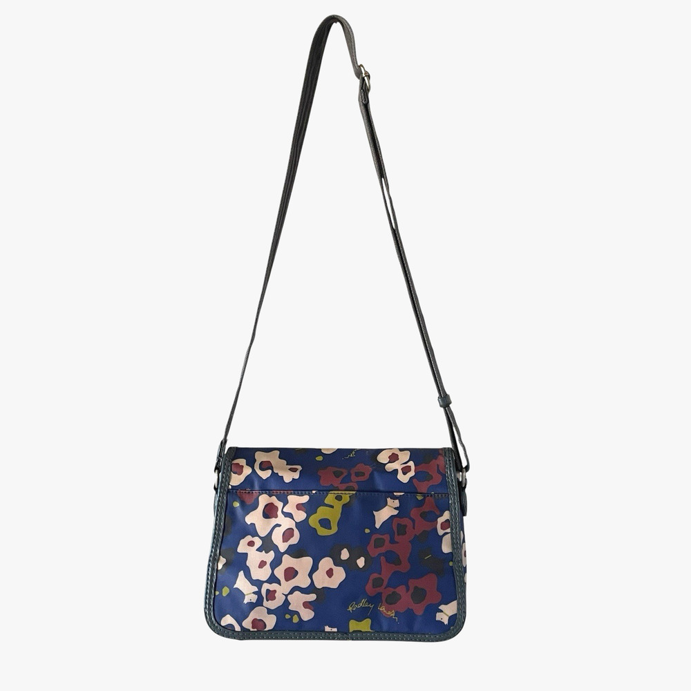 RADLEY LONDON Blue Scottie Dog Purple Nylon Shoulder Flap Zip Crossbody Bag RARE - Picture 11 of 16